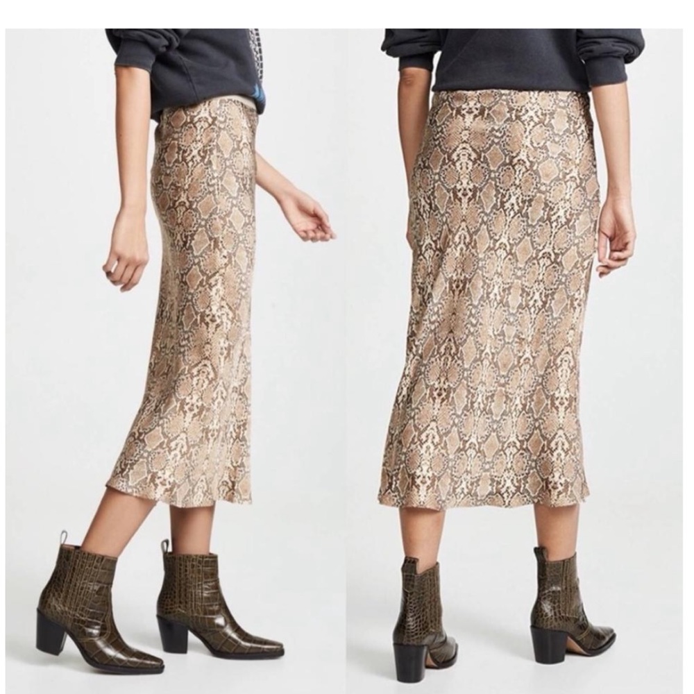 Anine Bing Bar Silk Skirt Python print size Medium BNWT